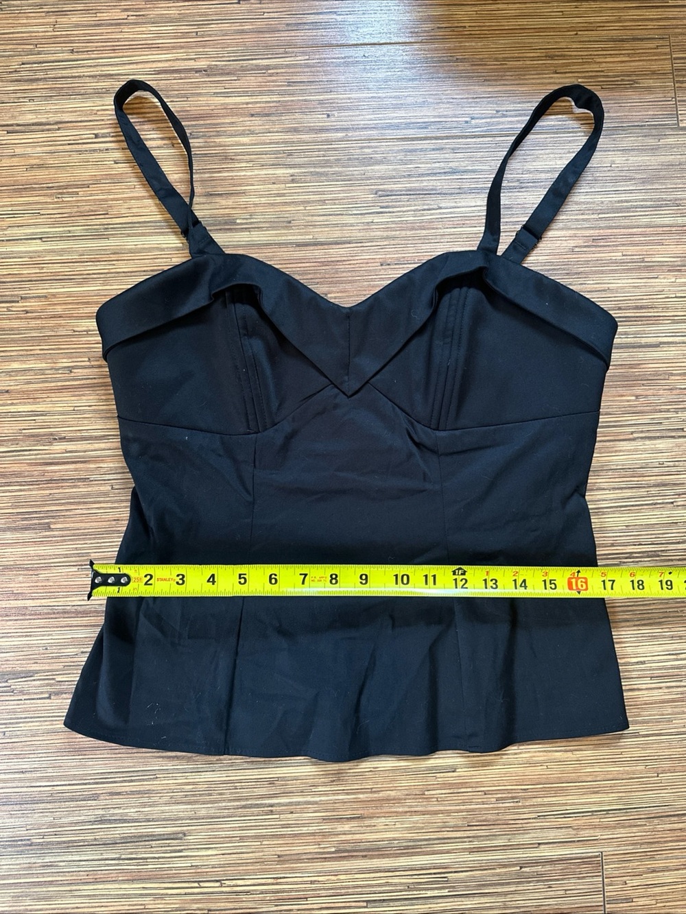 Vixen by Micheline Pitt Black Bustier Cami with Sweetheart Neckline XL - Picture 6 of 6